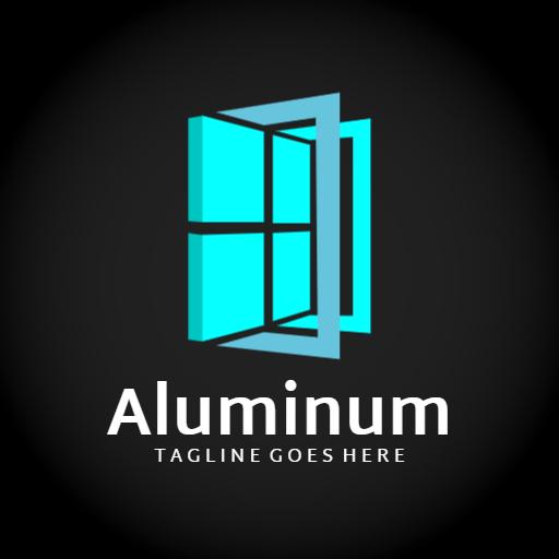 Stylish Blue Aluminum Window Design for Modern Homes Logo Template