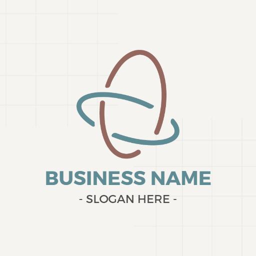 Stylish Blue and Brown Abstract Design for Business Logo Template