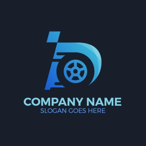 Stylish Blue and Dark Gradient 3D Logo Design Logo Template
