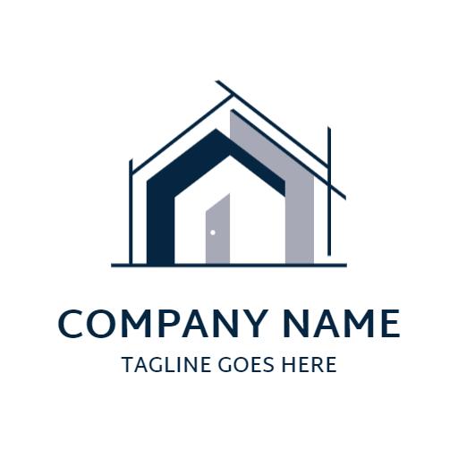 Stylish Blue and Gray Architectural Design for Architect Logo Template
