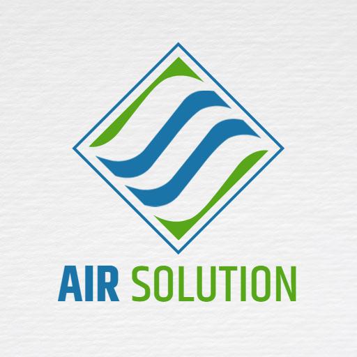 Stylish Blue and Green Air Circulation Design HVAC Logo Template
