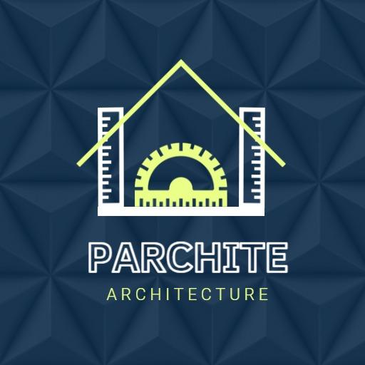 Stylish Blue and Green Architectural Design Elements Logo Template