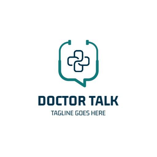 Stylish Blue and Green Communication for Health Conversations Logo Template
