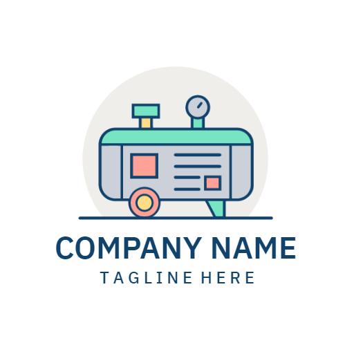 Stylish Blue and Green Compressor Design for Efficiency Logo Template