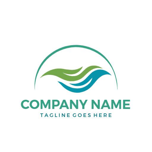 Stylish Blue and Green Hand Logo Representing Wellness Services Logo Template