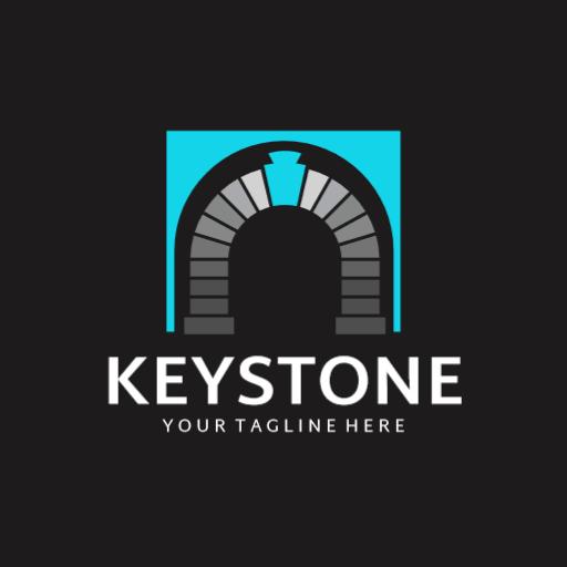 Stylish Blue and Grey Arch Design for Keystone Logo Template