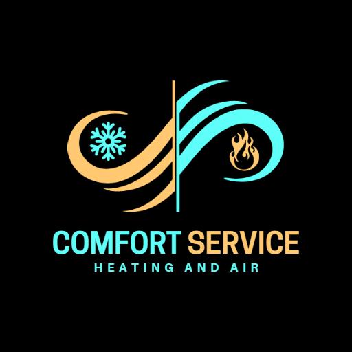 Stylish Blue and Orange HVAC Comfort Service Logo Template
