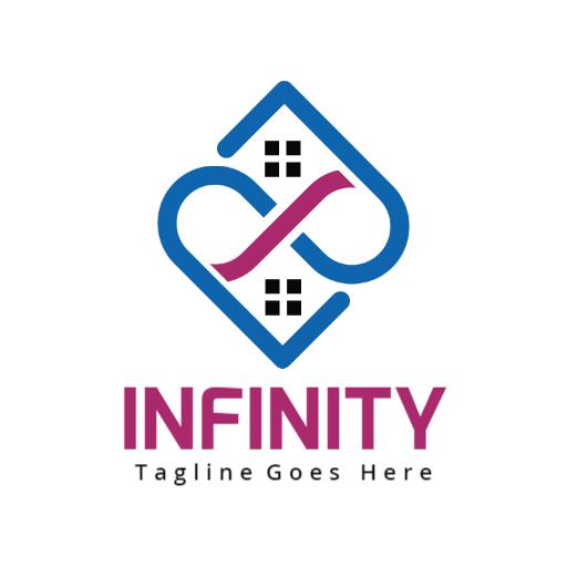 Stylish Blue and Pink Infinity Symbol for Modern Business Logo Template