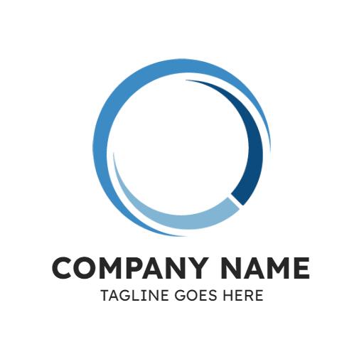 Stylish Blue and White Circular Design Emphasizing Circle Logo Template