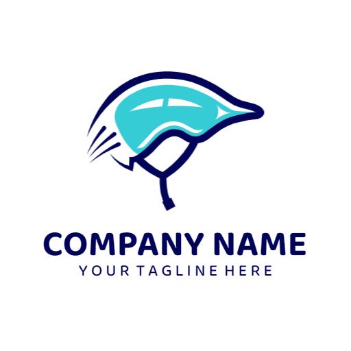 Stylish Blue and White Design Emphasizing Safety Helmet Logo Template