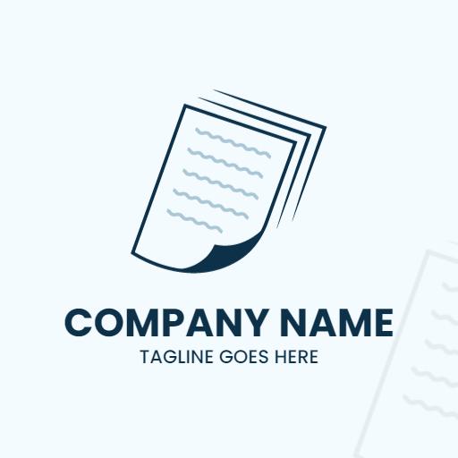 Stylish Blue and White Document Pages for Creative Agency Logo Template
