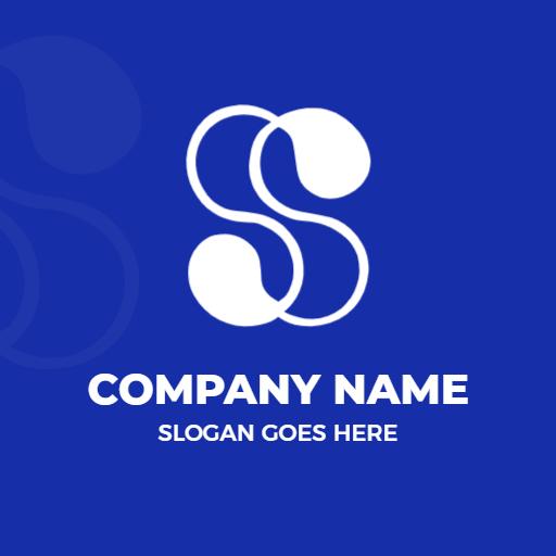 Stylish Blue and White Interlocking S Letter Design Logo Template