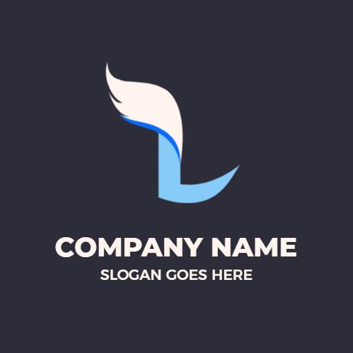 Stylish Blue and White L Letter Design for Branding Logo Template