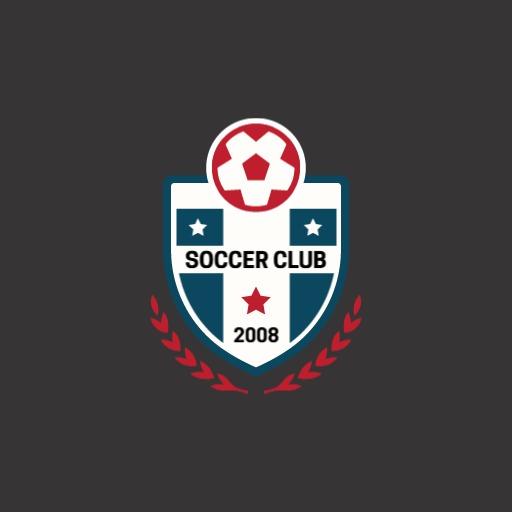 Stylish Blue and White Shield Design for Soccer Club Logo Template