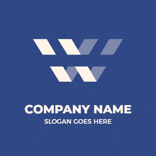 Stylish Blue and White W Letter Design for Branding Logo Template