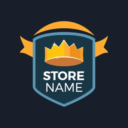 Stylish Blue and Yellow Shield Design for Your Store Logo Template