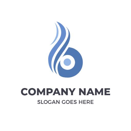 Stylish Blue B Letter Design Featuring Waves and Flow Logo Template