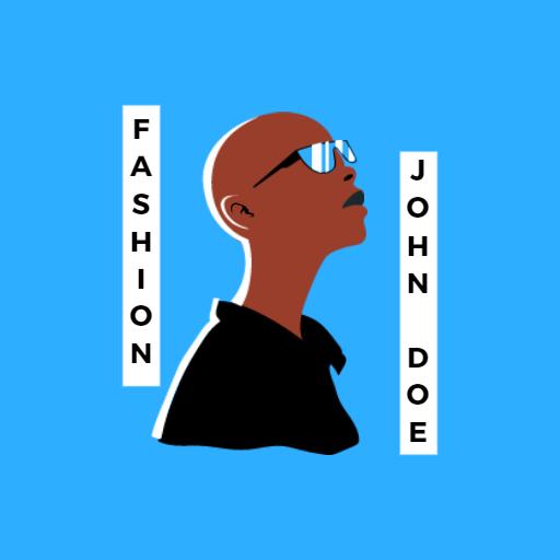 Stylish Blue Background Avatar for Fashion Enthusiasts Logo Template