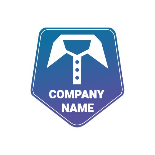 Stylish Blue Badge with Shirt Design for Clothing Brand Logo Template