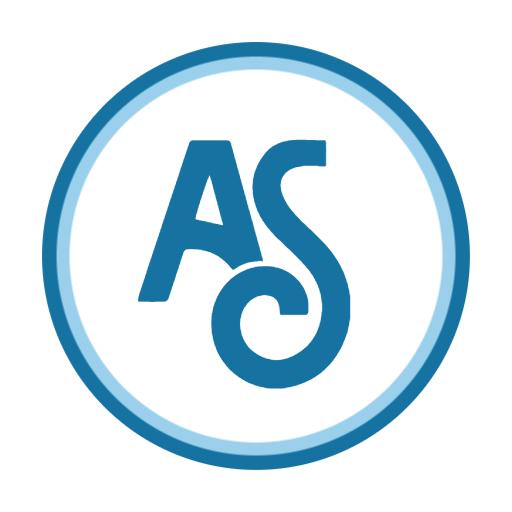 Stylish Blue Circle Monogram Featuring Initials AS Logo Template