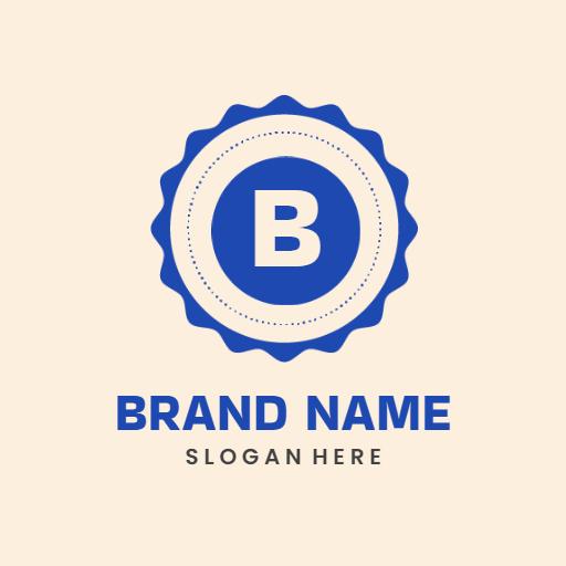 Stylish Blue Circular Badge Design for Branding Logo Template