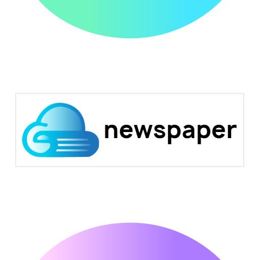 Stylish Blue Cloud Design Representing Newspaper Logo Template