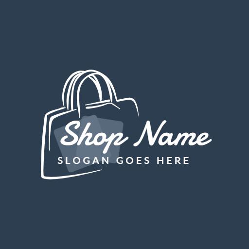 Stylish Blue Design Featuring Eco-Friendly Paper Bag Logo Template