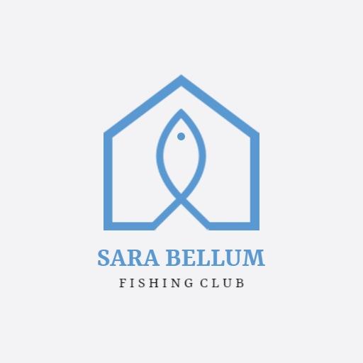 Stylish Blue Design Representing Fishing Club Community Logo Template