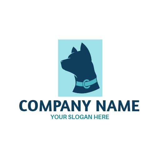 Stylish Blue Dog Silhouette for Your Pet Business Logo Template