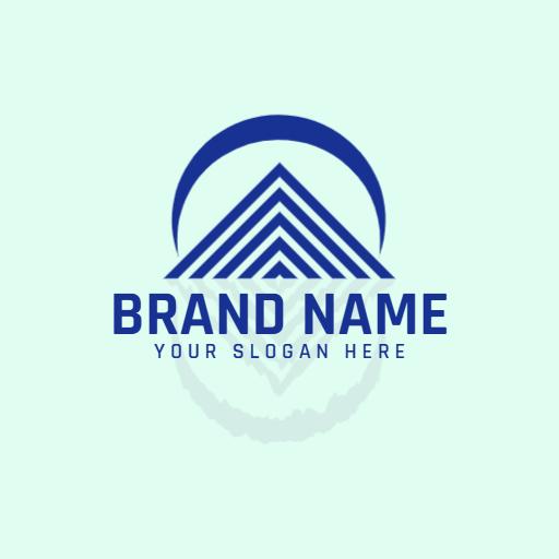 Stylish Blue Geometric Design Emphasizing Reflection Logo Template