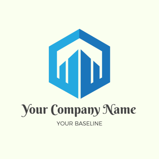 Stylish Blue Geometric Design Representing Company Logo Template