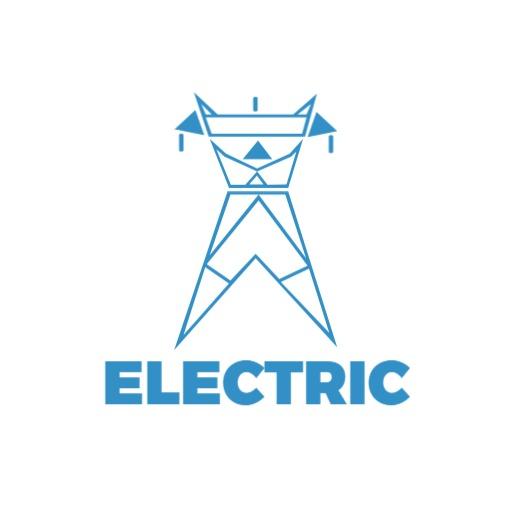 Stylish Blue Geometric Design Representing Electronics Logo Template