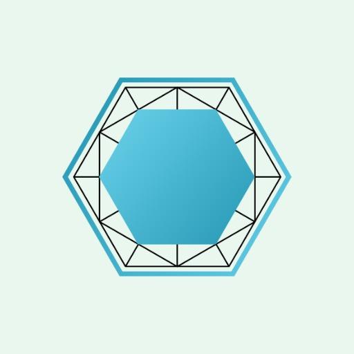 Stylish Blue Geometric Hexagon Design Blank Logo Template