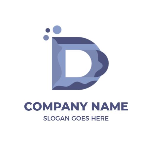 Stylish Blue Gradient Design of D Letter Logo Template