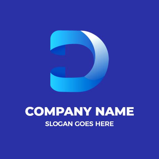 Stylish Blue Gradient Letter D Design for Modern Branding Logo Template