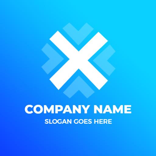 Stylish Blue Gradient Letter X Design for Branding Logo Template
