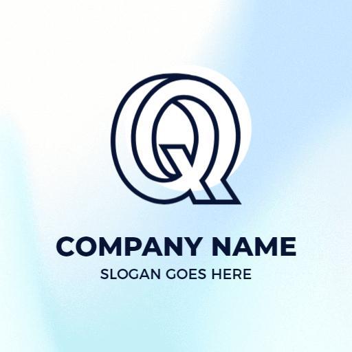 Stylish Blue Gradient Q Letter Design for Brands Logo Template
