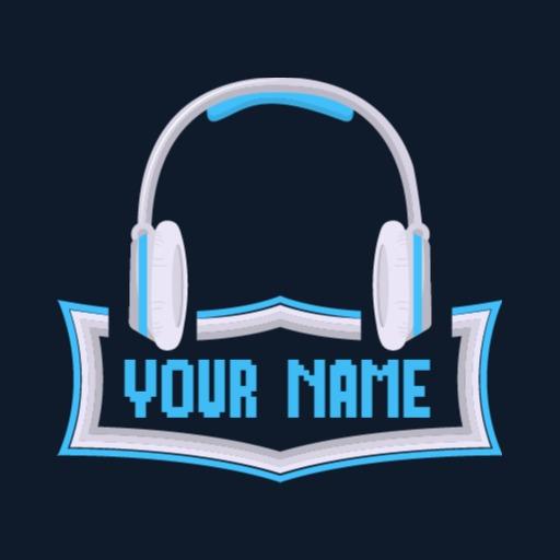 Stylish Blue Headphones Showcasing Gaming Identity Logo Template