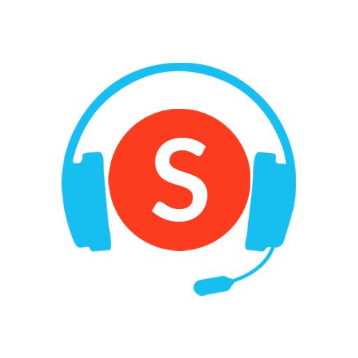 Stylish Blue Headset Design Featuring Letter S for Alphabet Logo Template