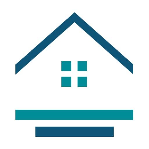 Stylish Blue House Design Representing Real Estate Opportunities Logo Template