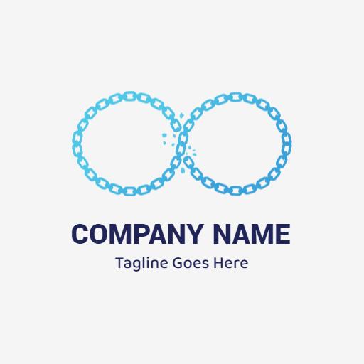 Stylish Blue Infinity Chain Design Symbolizing Unity Logo Template