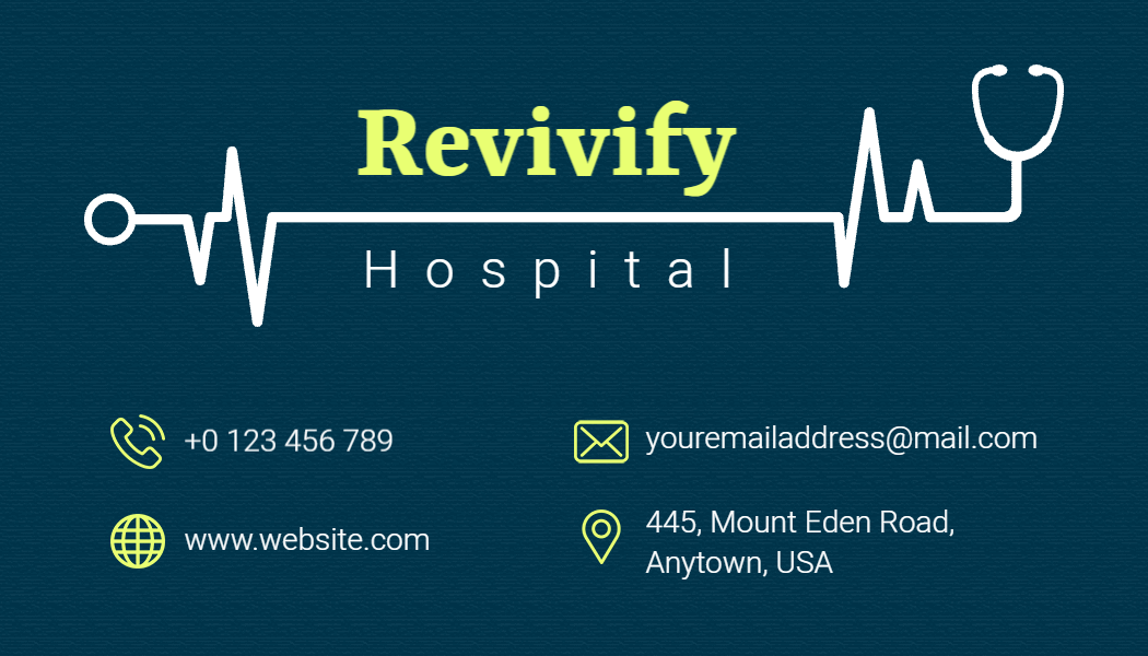 Stylish Blue Laser Cut Hospital Business Card Template