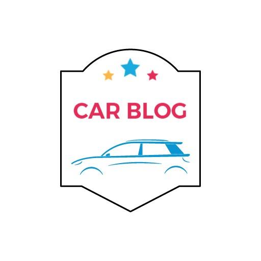 Stylish Blue Outline Car Design for a Car Blog Logo Template