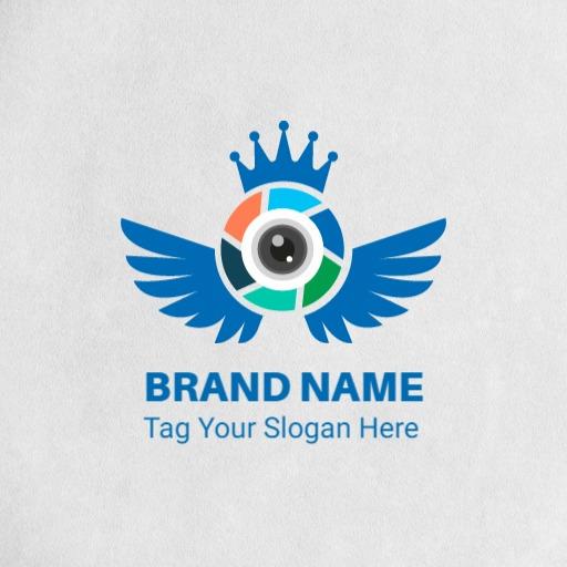 Stylish Blue Photography Logo Featuring Creative Camera Design Logo Template