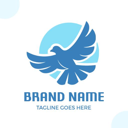 Stylish Blue Pigeon Logo Signifying Freedom and Grace Logo Template