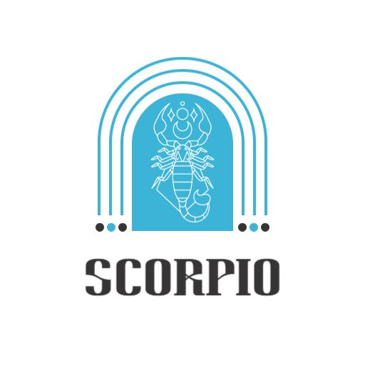 Stylish Blue Scorpio Design Reflecting Zodiac Symbolism Logo Template