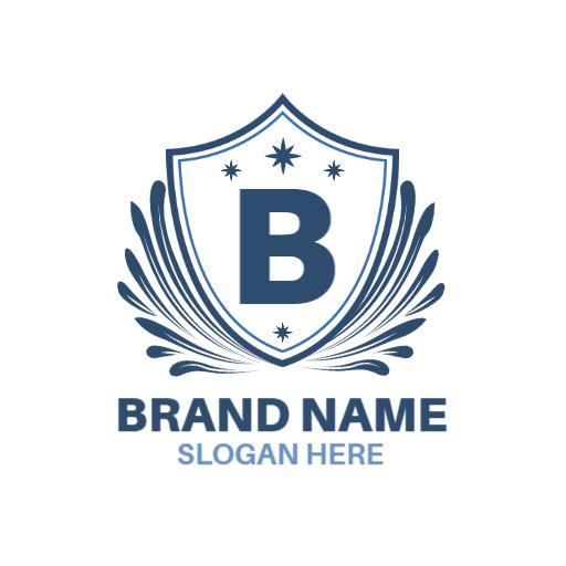 Stylish Blue Shield Design Representing Business Identity Logo Template