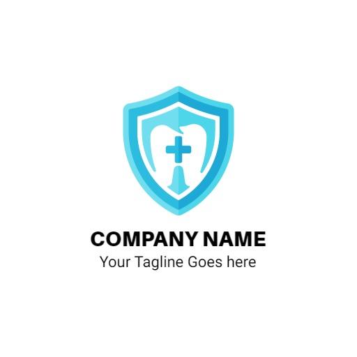 Stylish Blue Shield Design Representing Security Services Logo Template
