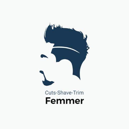 Stylish Blue Silhouette Illustrating Barber Shop Logo Template