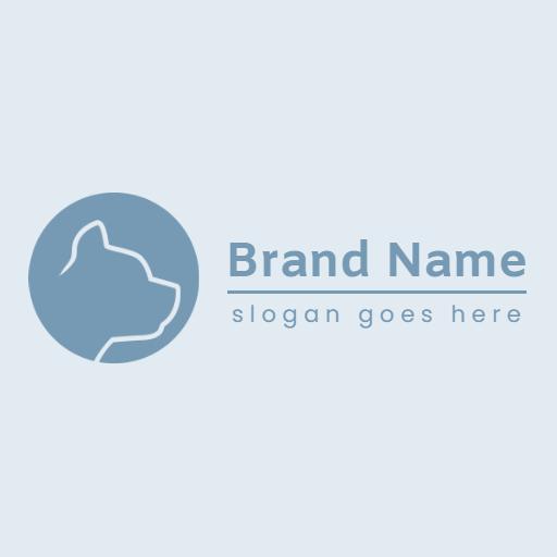 Stylish Blue Silhouette of a Pitbull for Pet Owners Logo Template